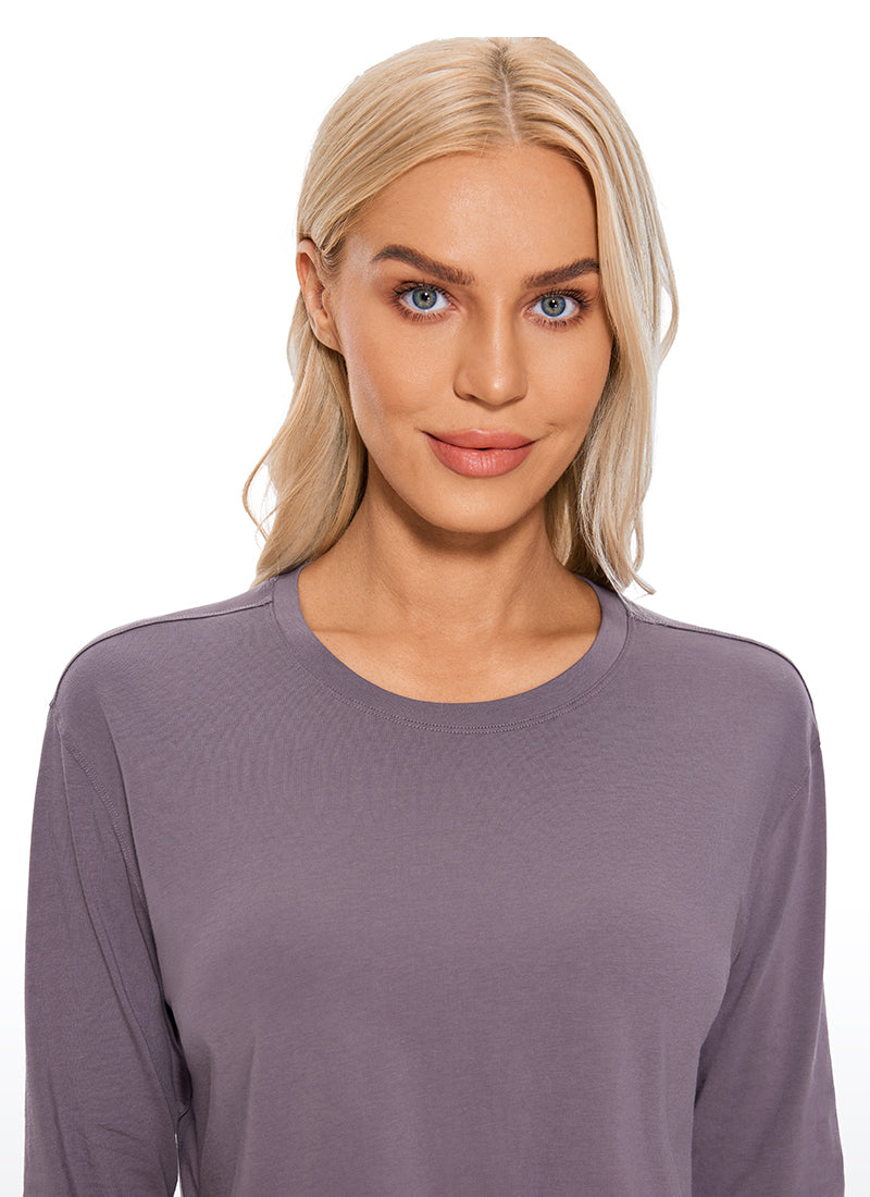 Pima Cotton Cropped Long Sleeve