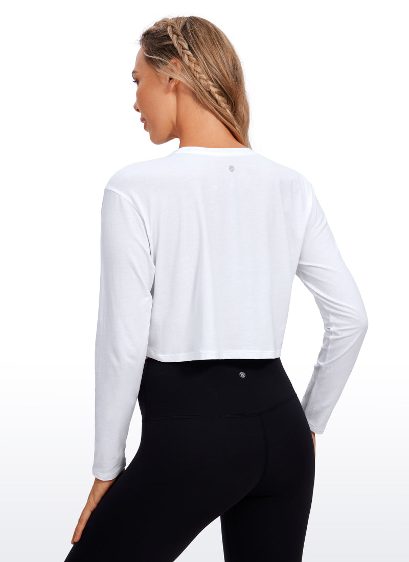 Pima Cotton Cropped Long Sleeve