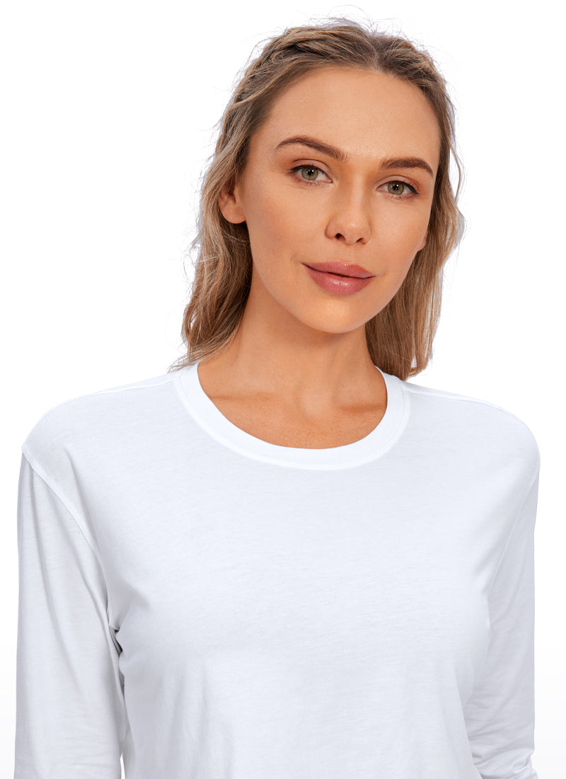 Pima Cotton Cropped Long Sleeve