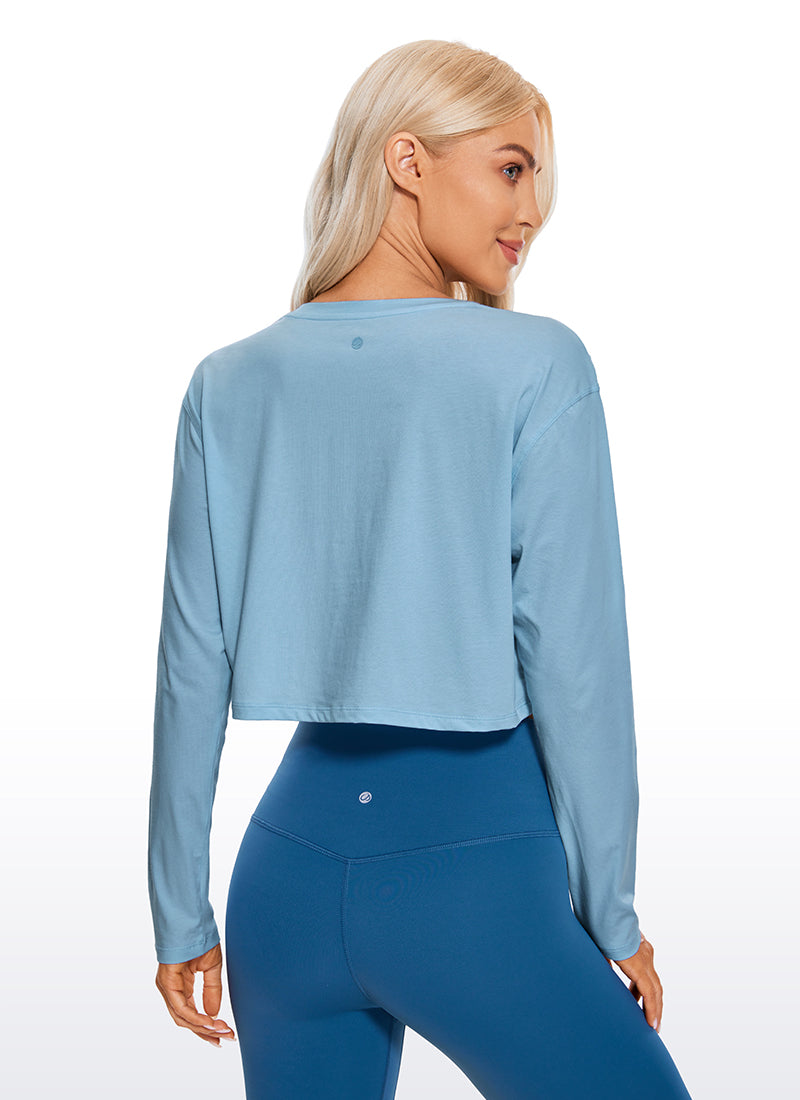 Pima Cotton Cropped Long Sleeve