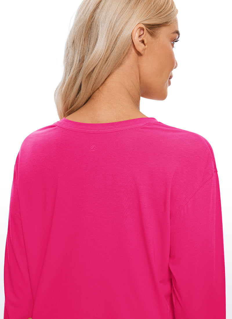 Pima Cotton Cropped Long Sleeve