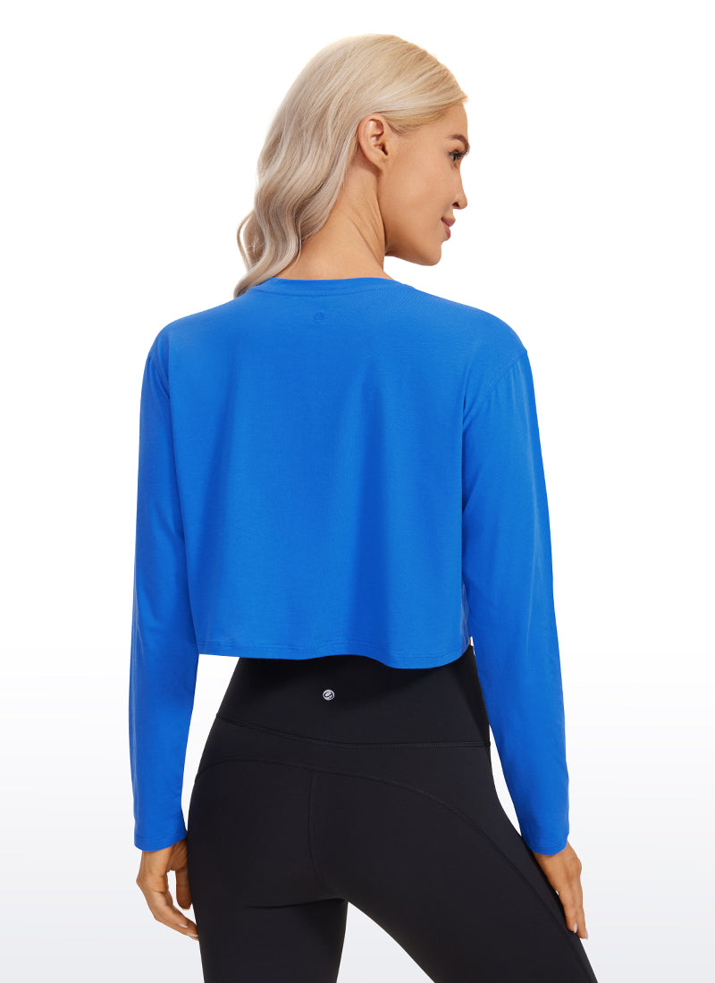Pima Cotton Cropped Long Sleeve