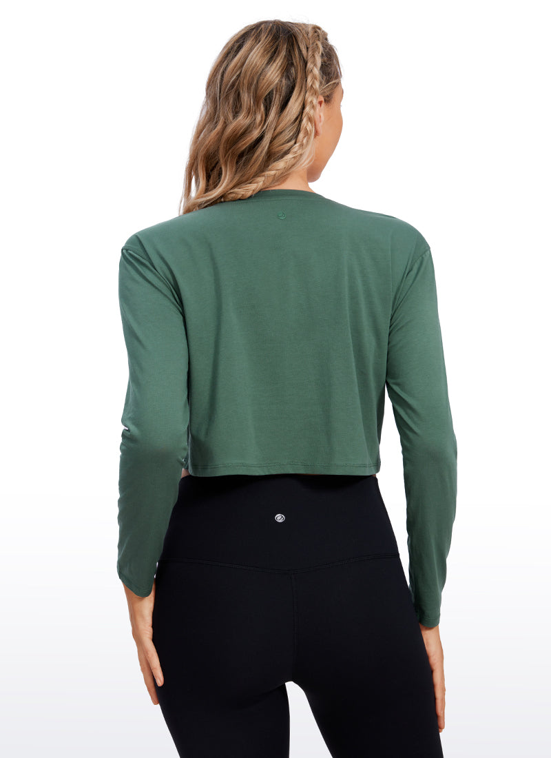 Pima Cotton Cropped Long Sleeve