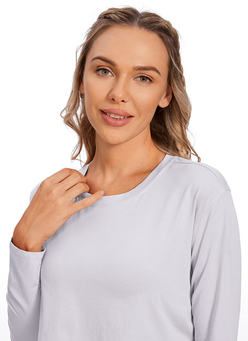 Pima Cotton Cropped Long Sleeve