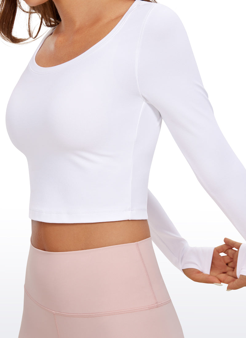 Butterluxe Cropped Long Sleeve Scoop Neck