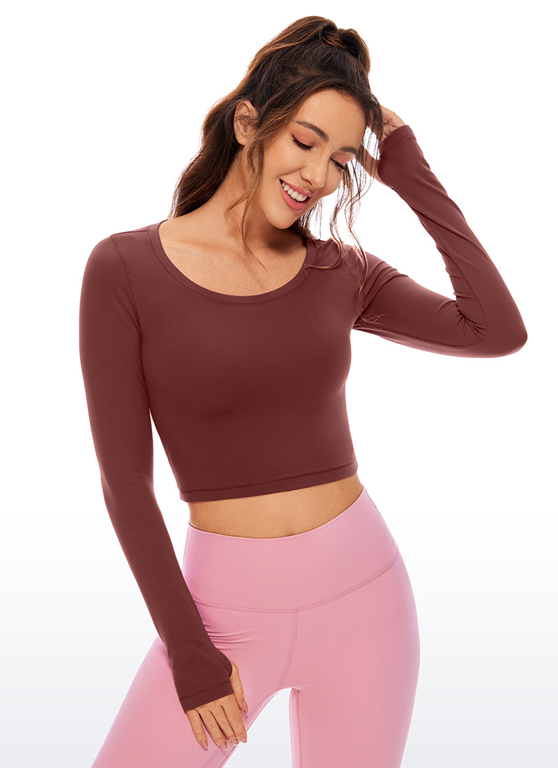 Butterluxe Cropped Long Sleeve Scoop Neck