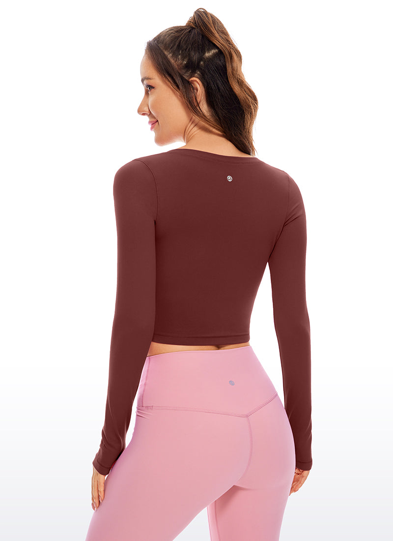 Butterluxe Cropped Long Sleeve Scoop Neck