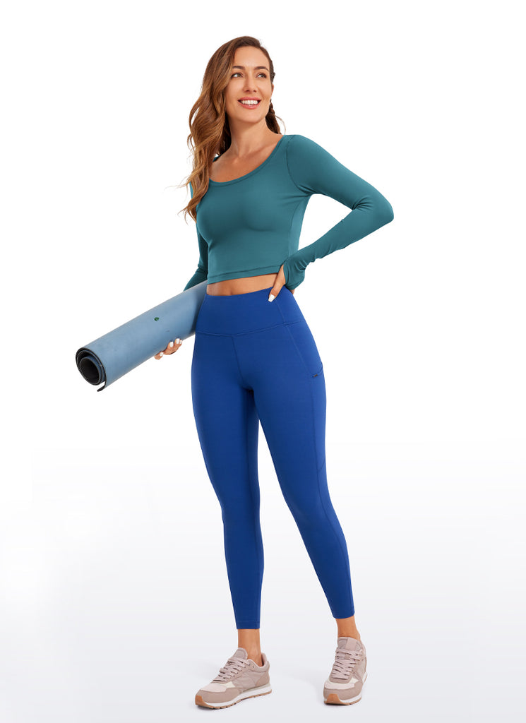 CRZ YOGA Leggings de yoga de manga larga Butterluxe para mujer Petrol Blue