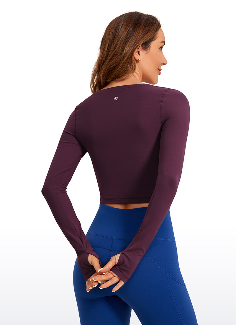 Butterluxe Cropped Long Sleeve Scoop Neck