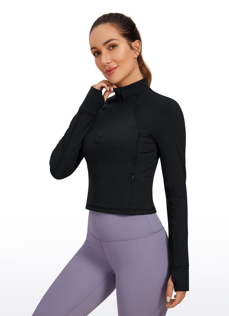 Butterluxe Half-Zip Long Sleeve Cropped