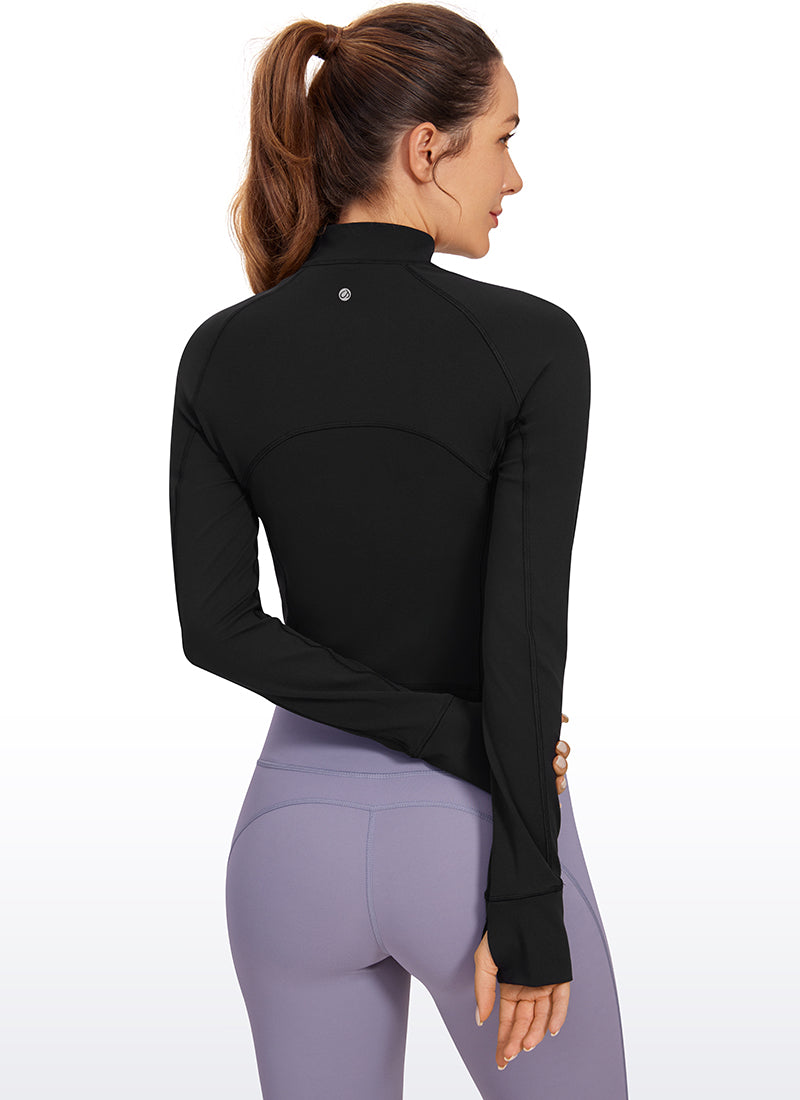 Butterluxe Half-Zip Long Sleeve Cropped