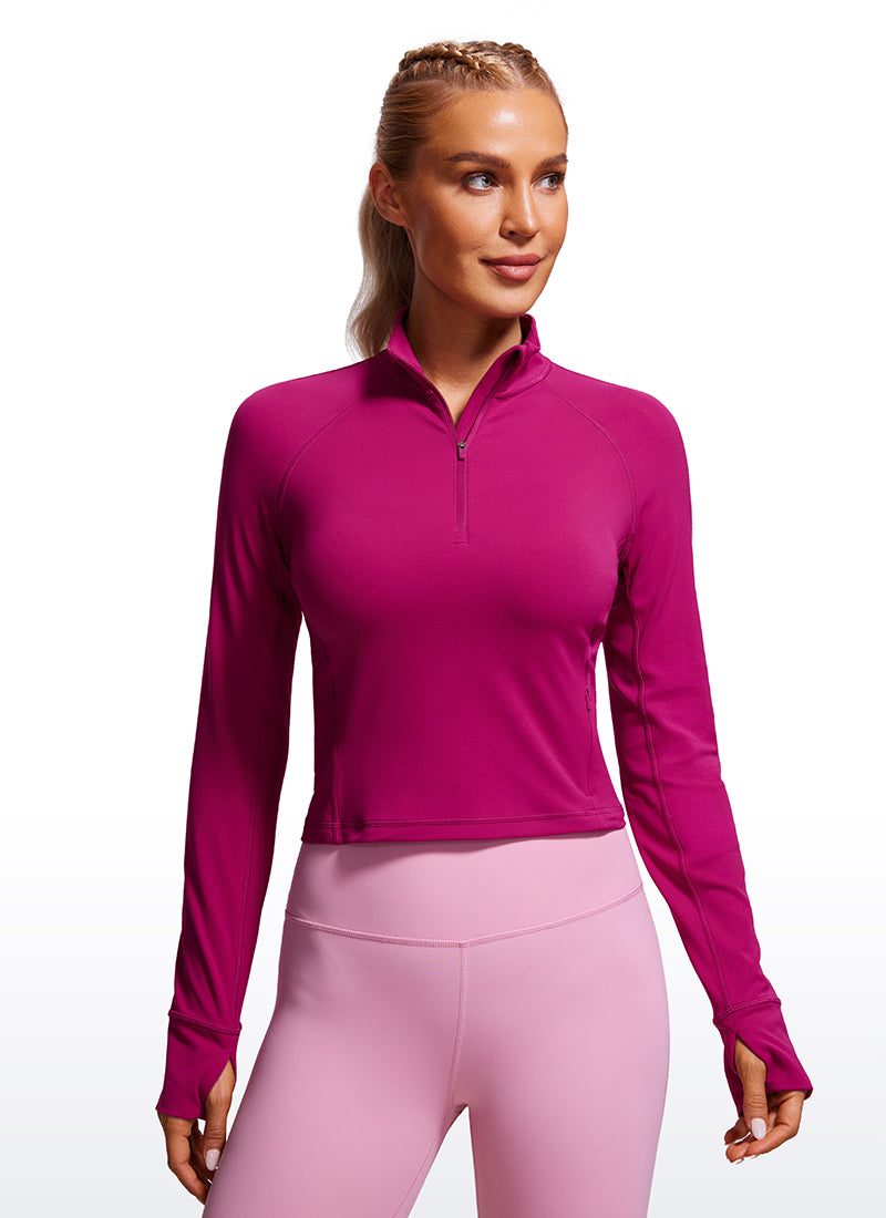 Butterluxe Half Zip Cropped Long Sleeve