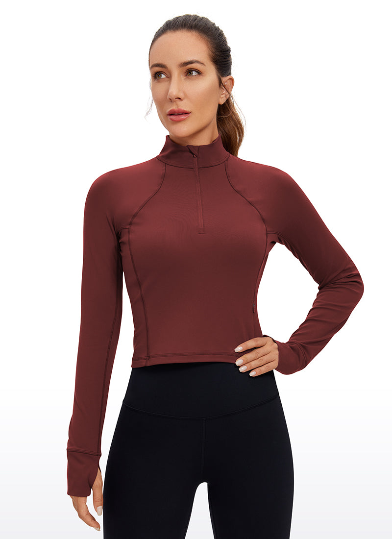 Butterluxe Half-Zip Long Sleeve Cropped