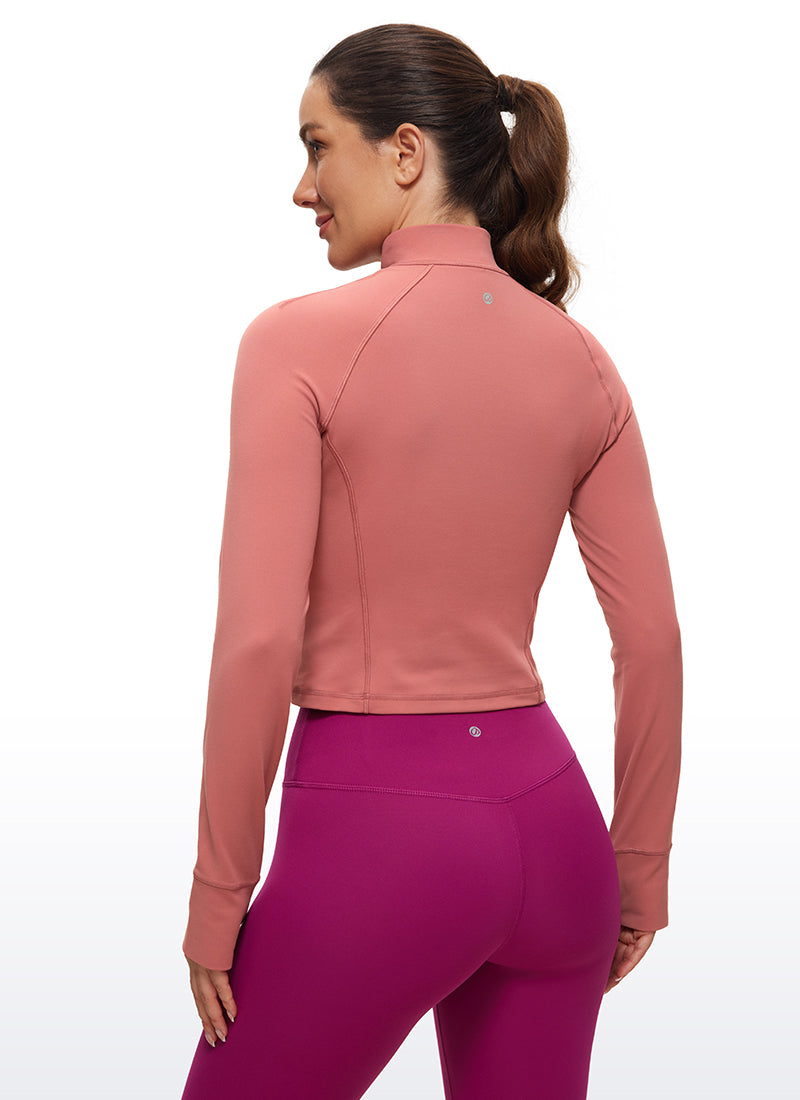 Butterluxe Half-Zip Long Sleeve Cropped