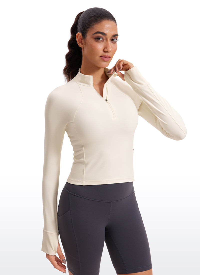 Butterluxe Half-Zip Long Sleeve Cropped