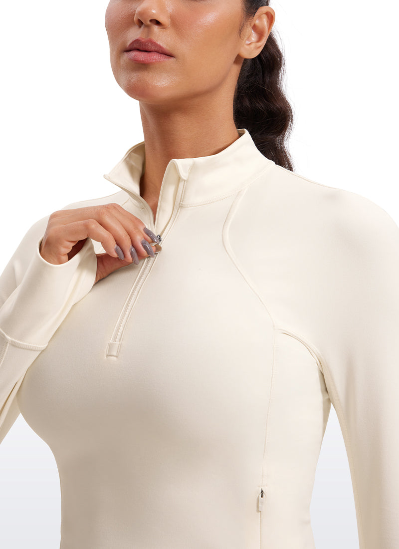 Butterluxe Half-Zip Long Sleeve Cropped