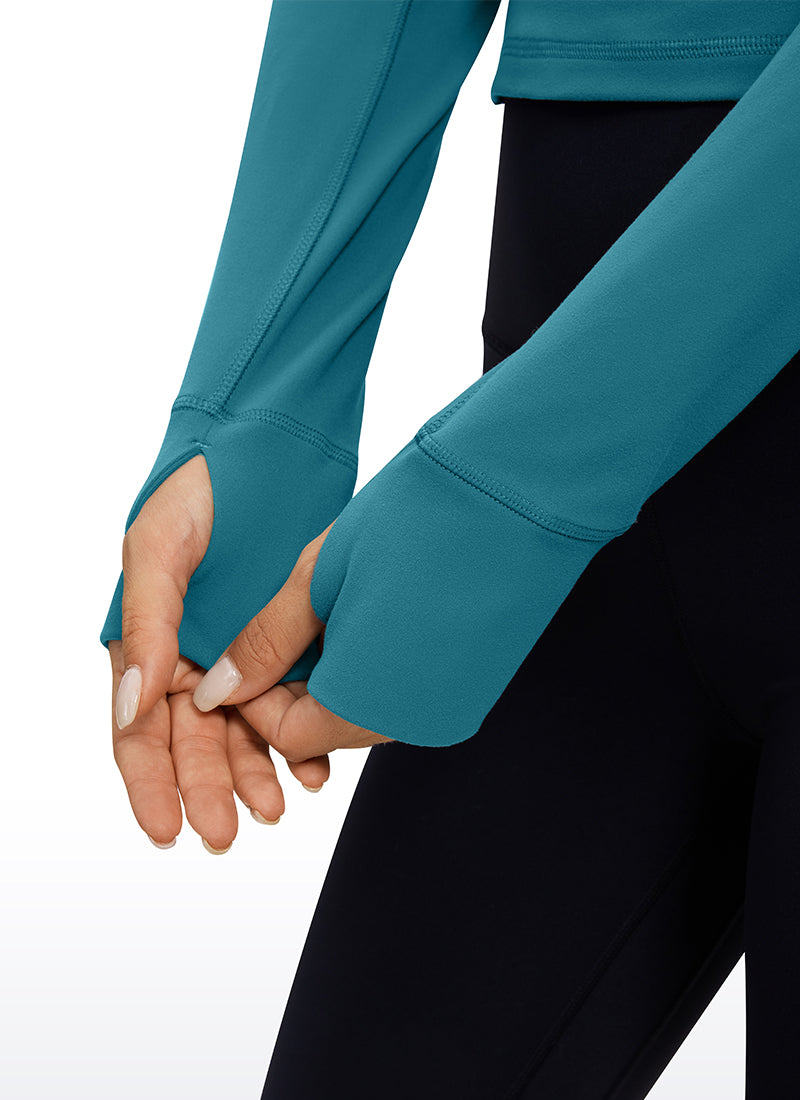 Butterluxe Half Zip Cropped Long Sleeve