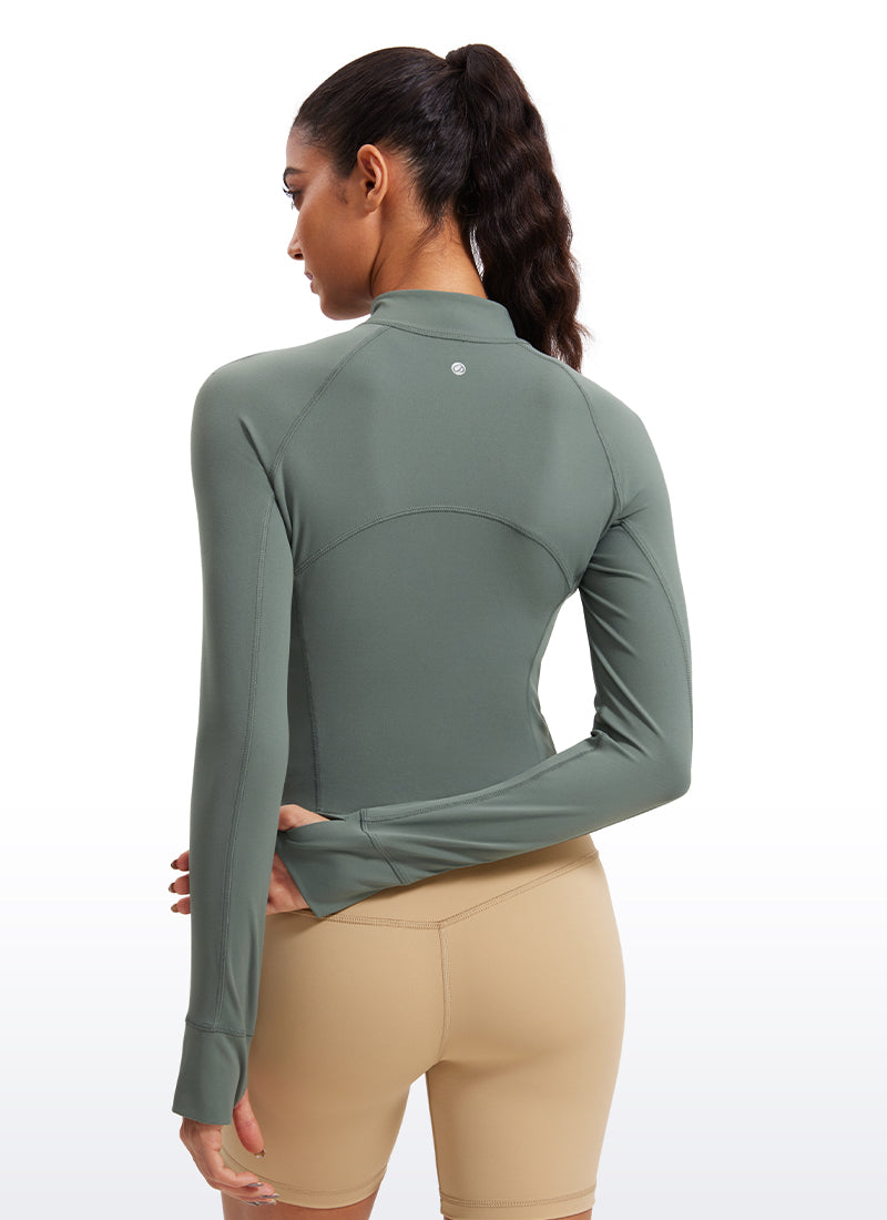 Butterluxe Half-Zip Long Sleeve Cropped