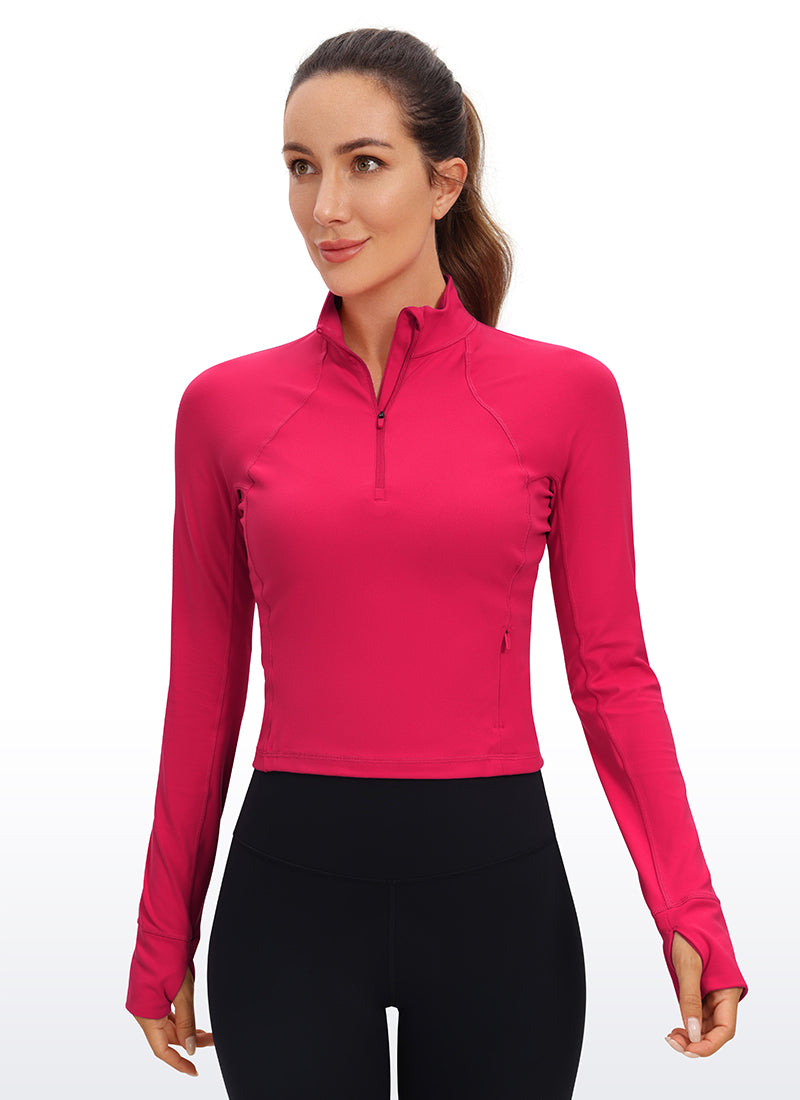 Butterluxe Half-Zip Long Sleeve Cropped