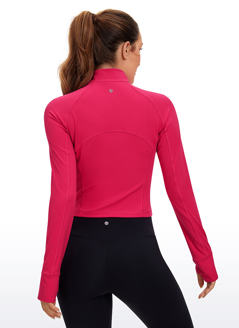 Butterluxe Half-Zip Long Sleeve Cropped