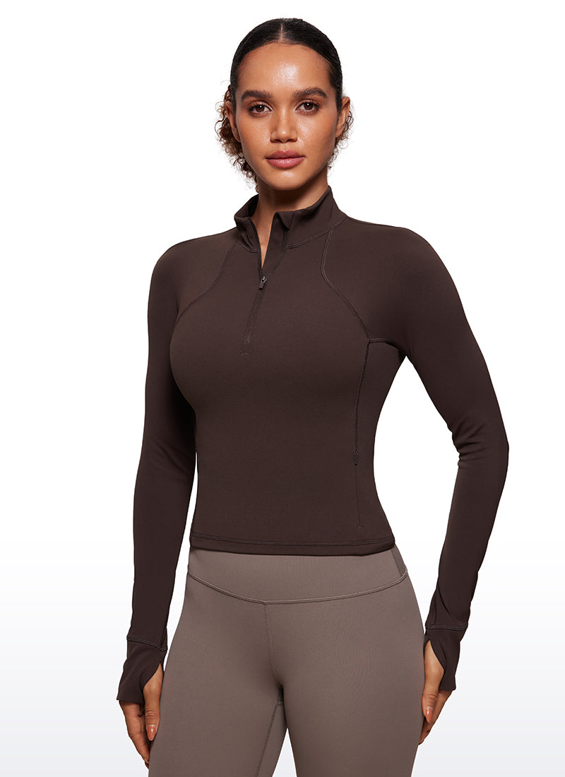 Butterluxe Half-Zip Long Sleeve Cropped