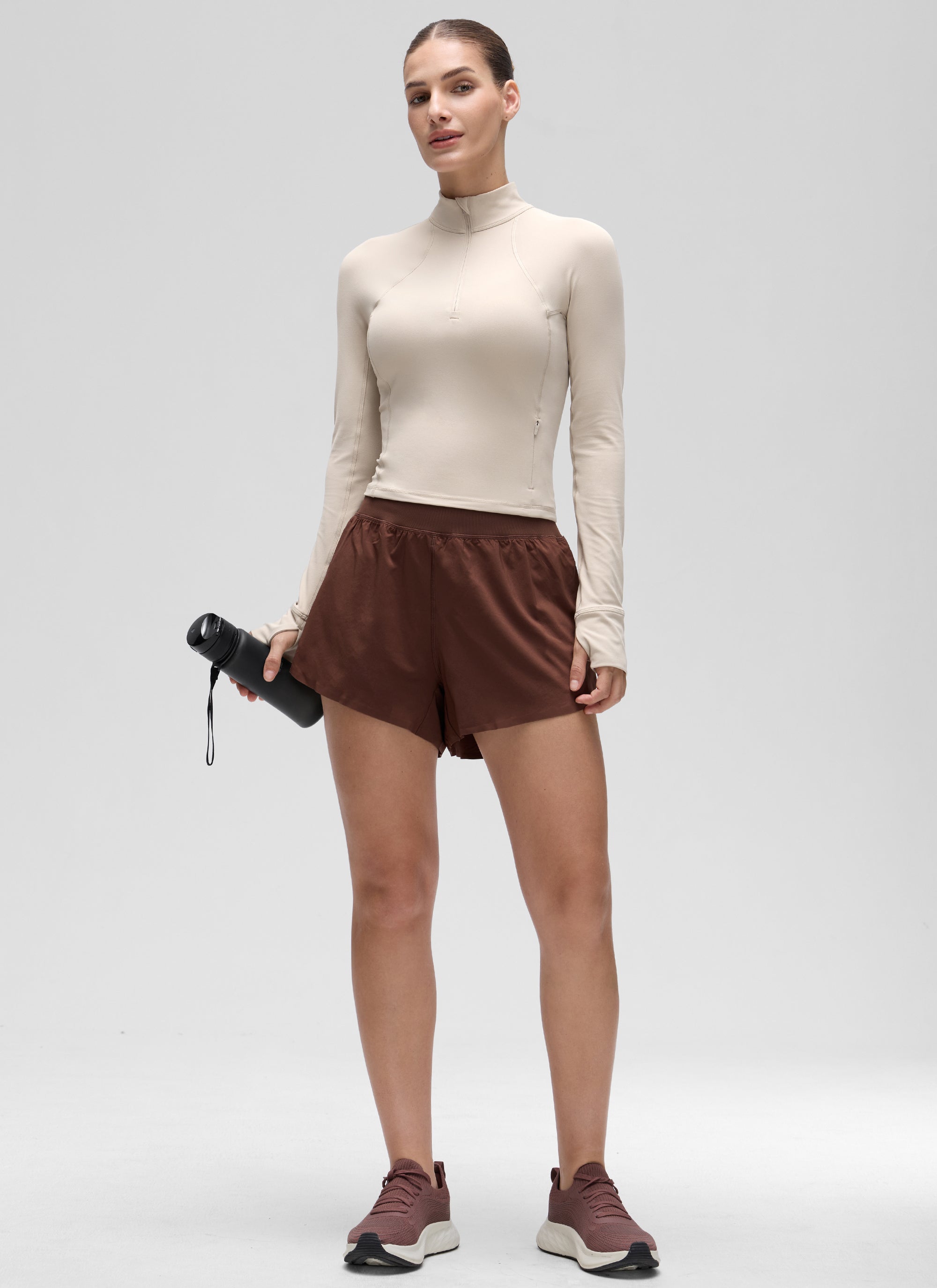 Butterluxe Half Zip Cropped Long Sleeve