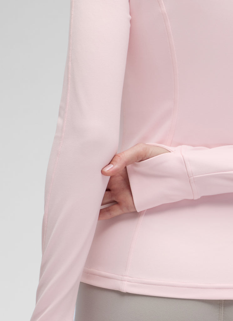 CRZ YOGA Women's Yoga Slim Fit Tops Butterluxe Full Zip Long Sleeves Viva Magenta