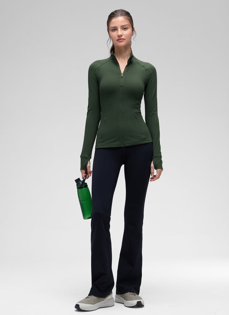 CRZ YOGA Women's Yoga Slim Fit Tops Butterluxe Full Zip Long Sleeves Viva Magenta