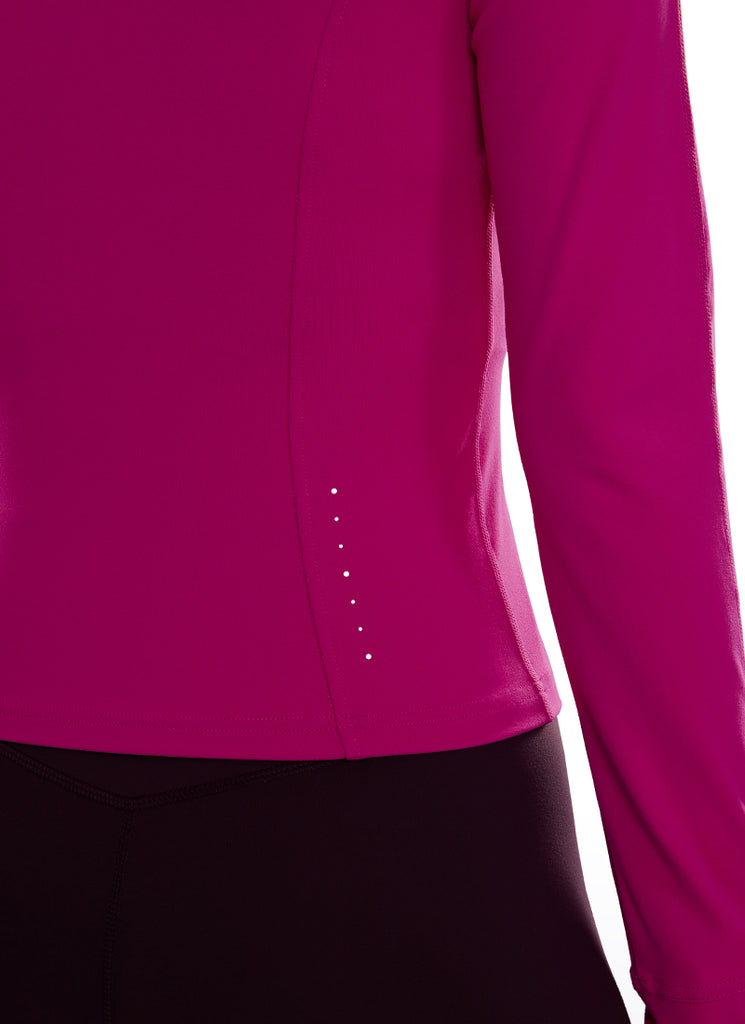 CRZ YOGA Women's Butterluxe Cropped Pocket Outerwear Full Zip Jackets Deep Purple