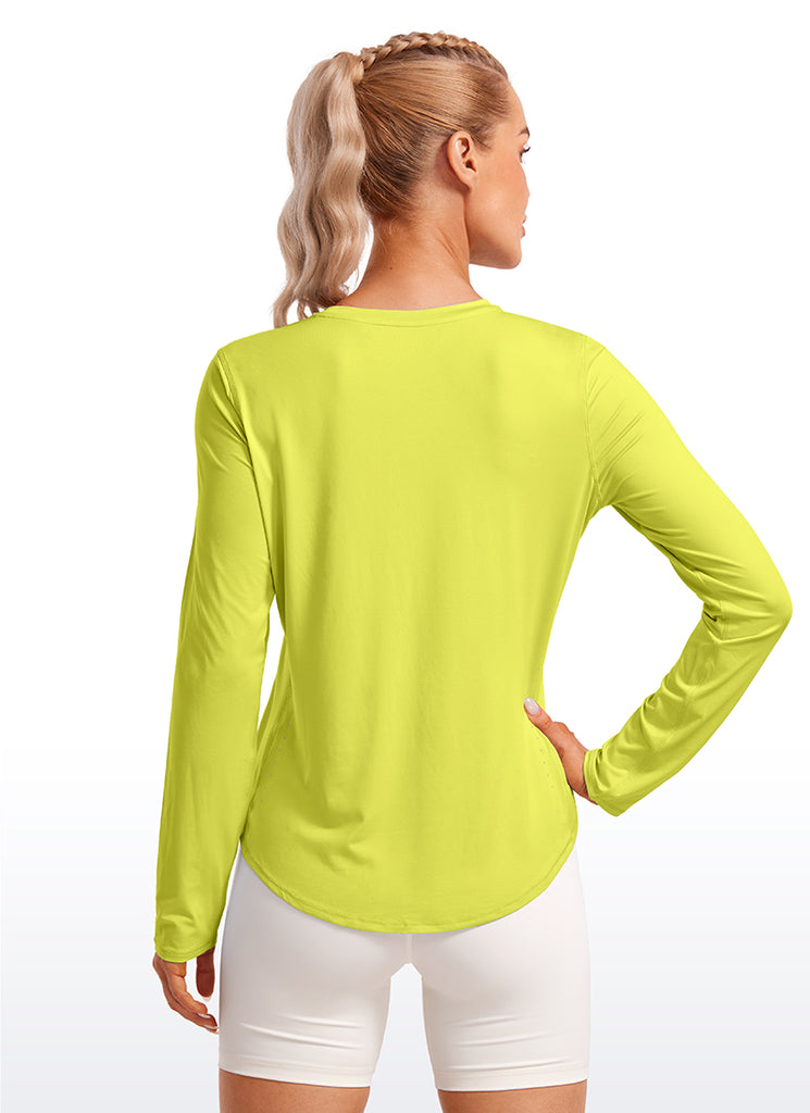 CRZ YOGA Women UPF 50+ Running Lightweight Loose Fit Long Sleeves Quick Dry Sweet Orange