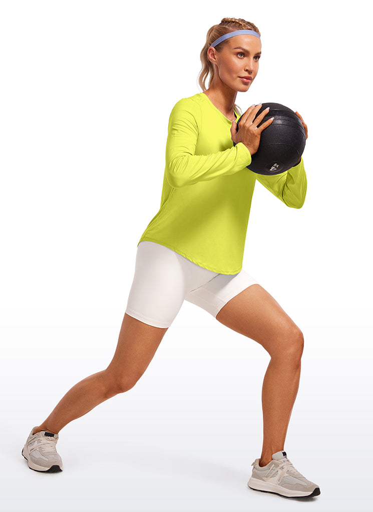 CRZ YOGA Women UPF 50+ Running Lightweight Loose Fit Long Sleeves Quick Dry Sweet Orange