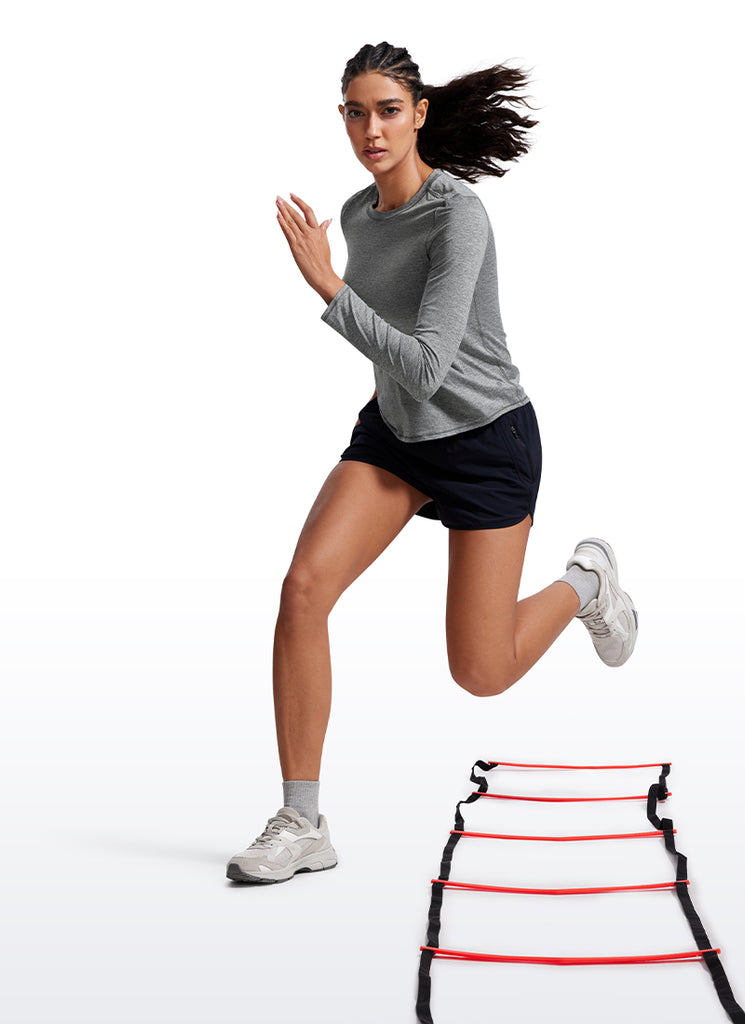 CRZ YOGA Women UPF 50+ Running Lightweight Loose Fit Long Sleeves Quick Dry Deep Red