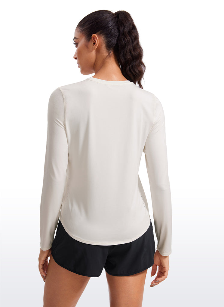 CRZ YOGA Women UPF 50+ Running Lightweight Loose Fit Long Sleeves Quick Dry True Navy