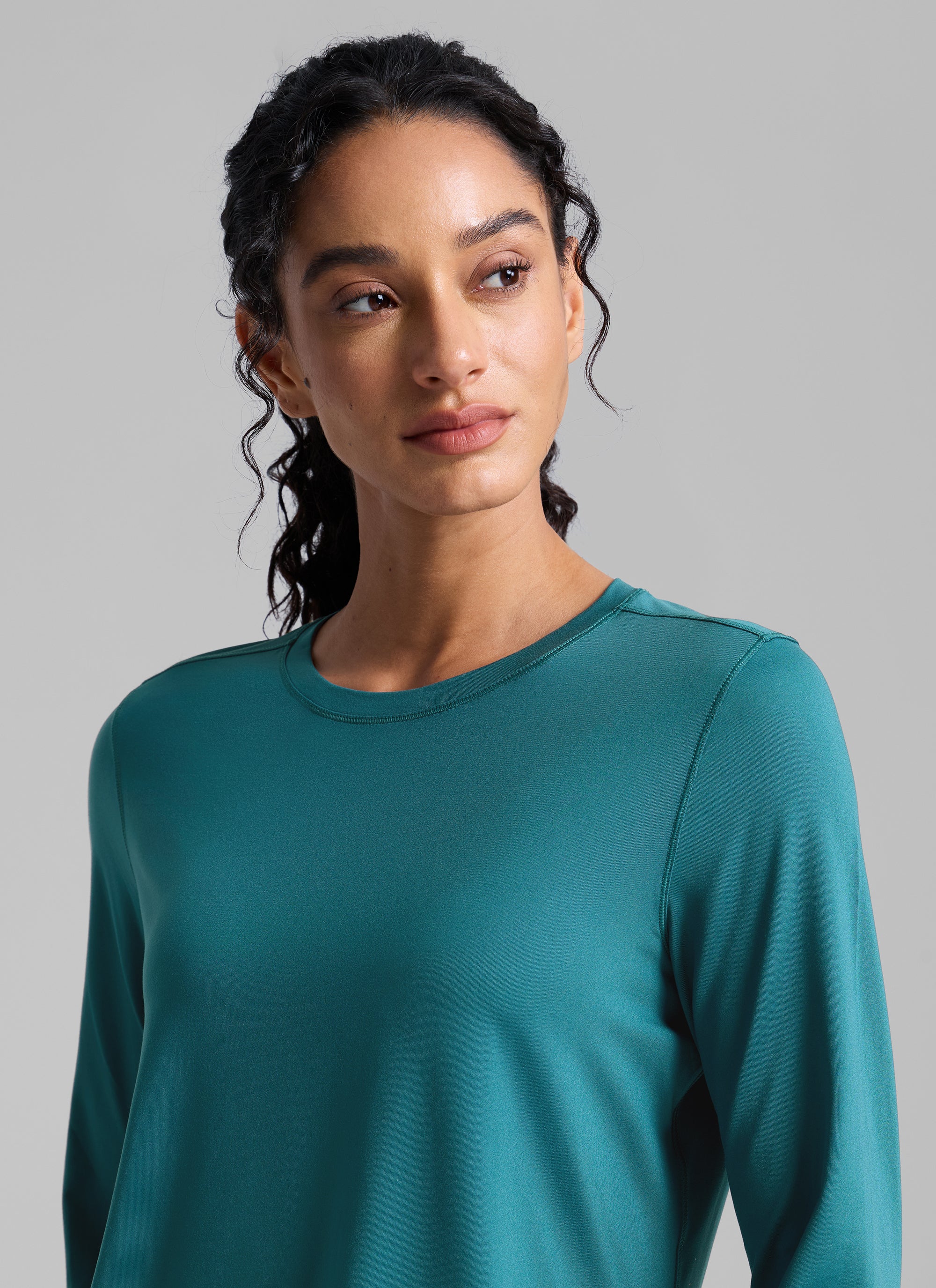 CRZ YOGA Women UPF 50+ Running Lightweight Loose Fit Long Sleeves Quick Dry Silver Gray