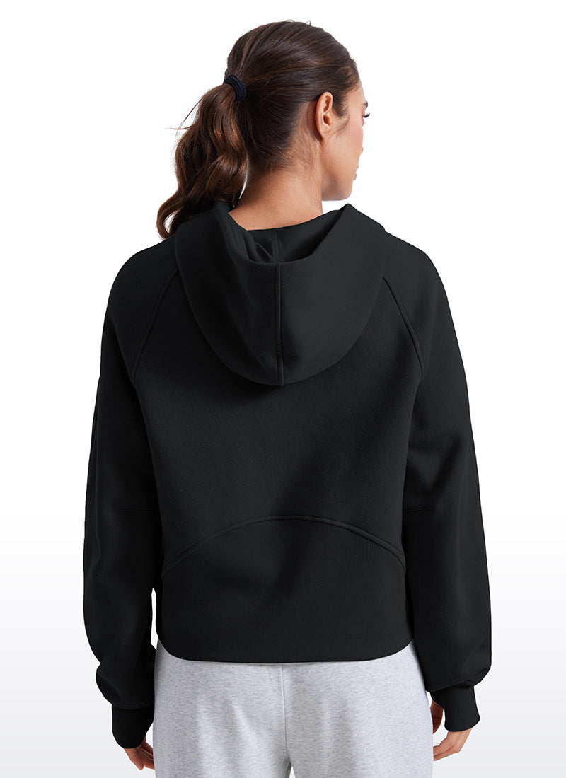 Fleece Lined Full Zip Hoodies with Thumb Holes