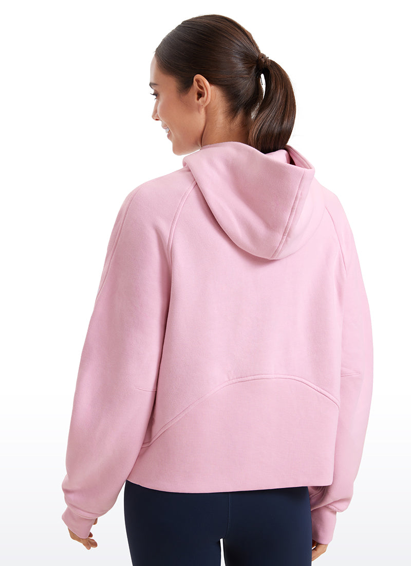 Fleece Lined Full Zip Hoodies with Thumb Holes