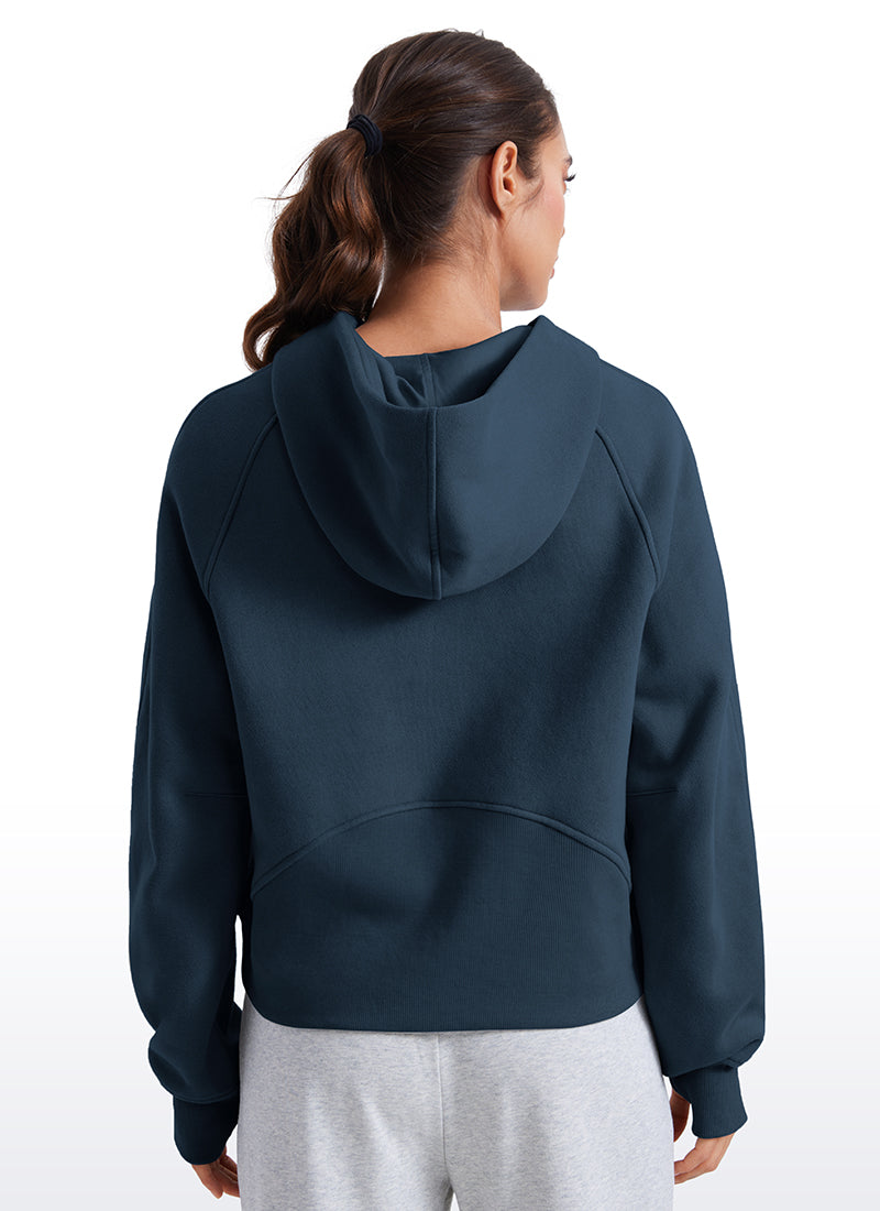 Fleece Lined Full Zip Hoodies with Thumb Holes