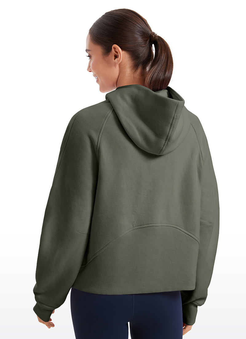 Fleece Lined Full Zip Hoodies with Thumb Holes