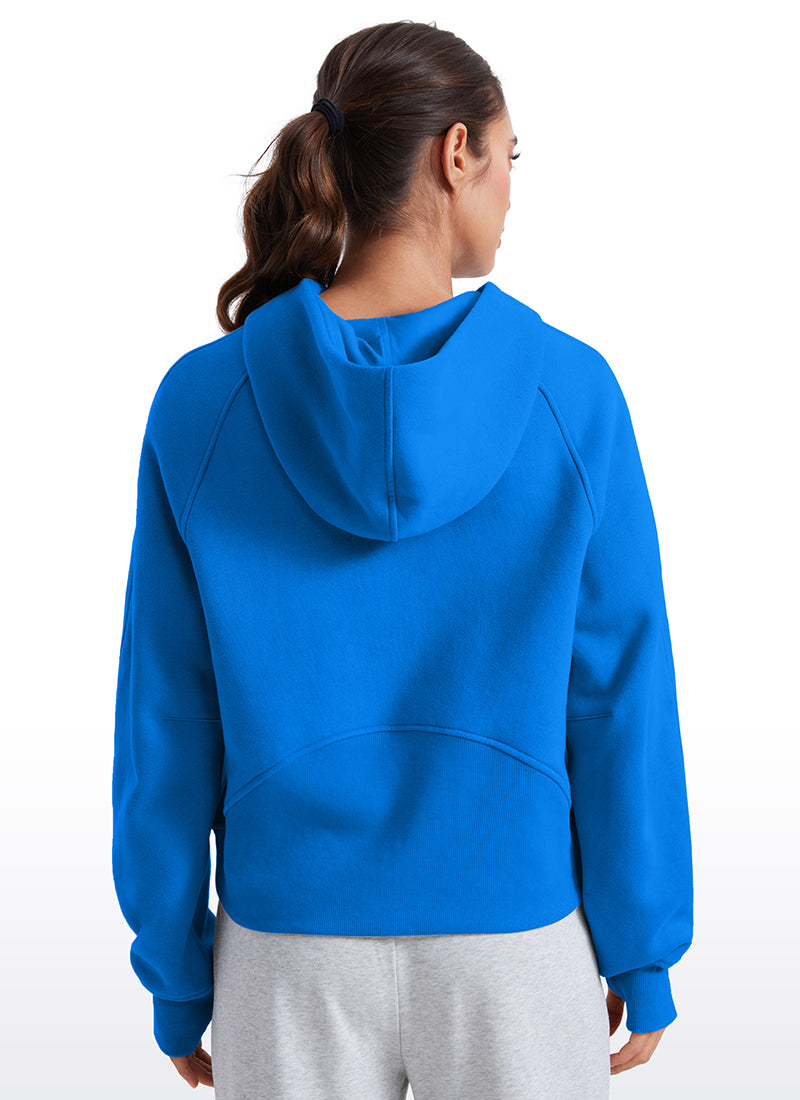 Fleece Lined Full Zip Hoodies with Thumb Holes