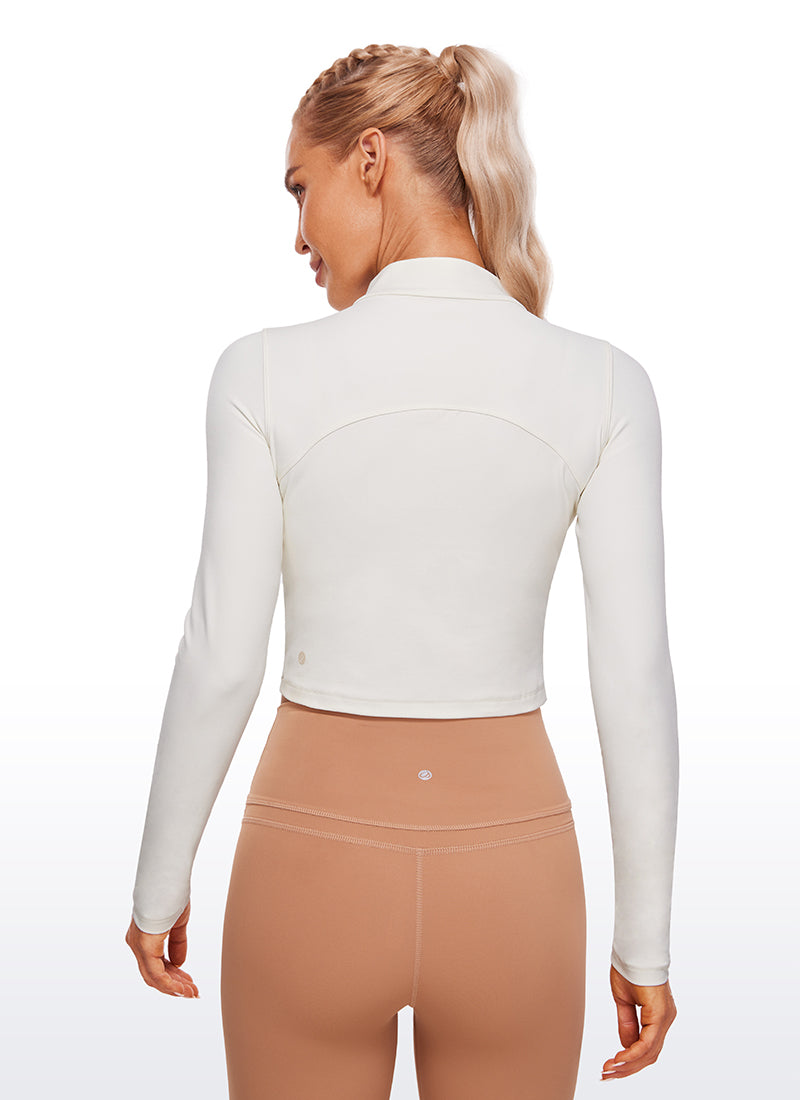 Butterluxe Mock Turtleneck Cropped Long Sleeves