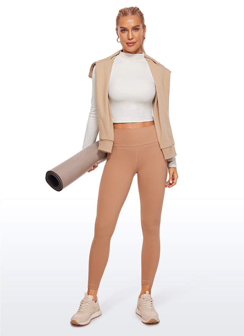 Butterluxe Mock Turtleneck Cropped Long Sleeves