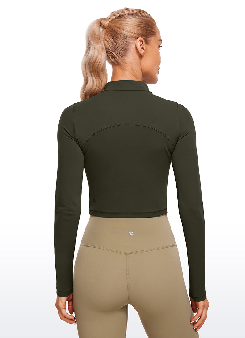 Butterluxe Mock Turtleneck Cropped Long Sleeves