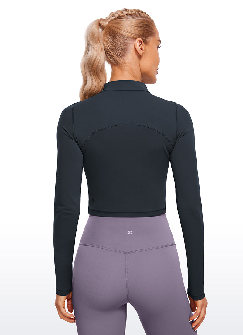 Butterluxe Mock Turtleneck Cropped Long Sleeves