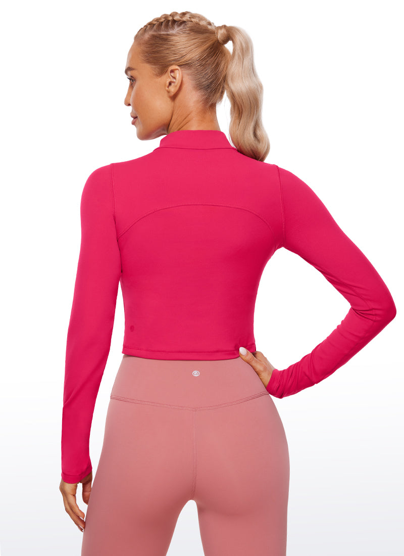 Butterluxe Mock Turtleneck Cropped Long Sleeves