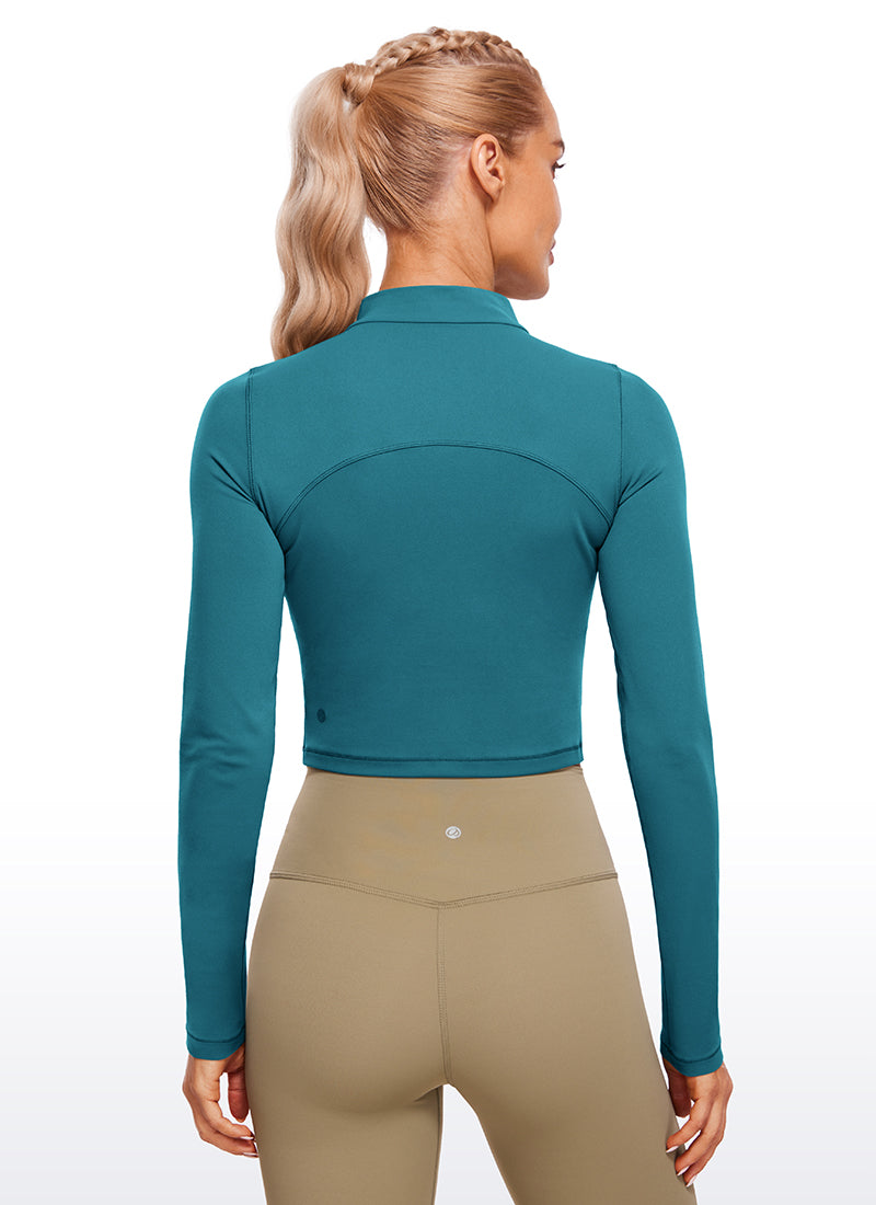 Butterluxe Mock Turtleneck Cropped Long Sleeves