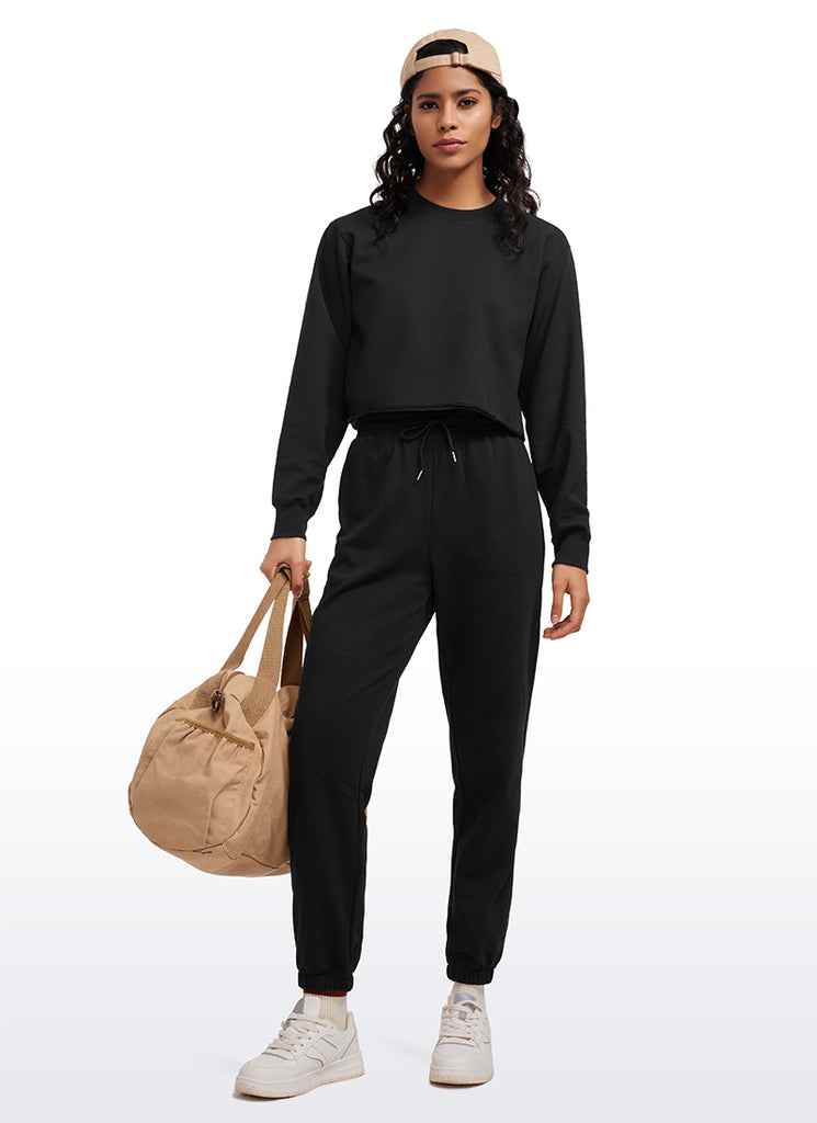 CRZ YOGA Womens Classic Fit Sweat Shirt Crew Neck Pullover Grey Sage