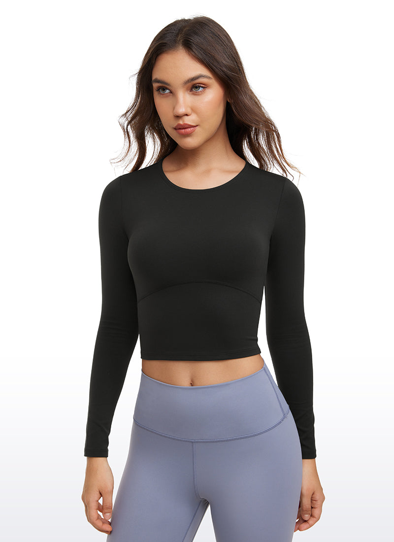 Butterluxe Cropped Front Seam Long Sleeve