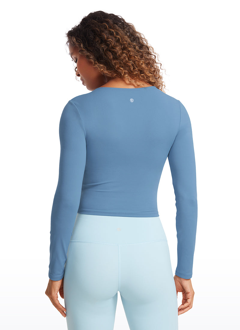 Butterluxe Cropped Front Seam Long Sleeve