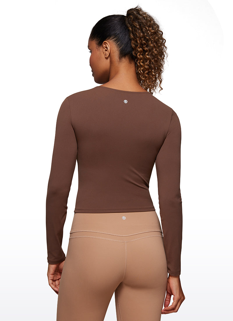 Butterluxe Cropped Front Seam Long Sleeve