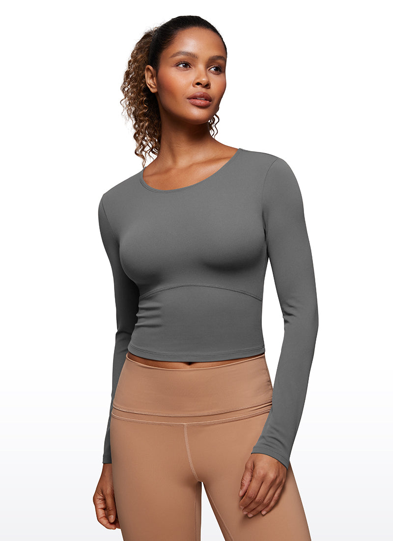 Butterluxe Cropped Front Seam Long Sleeve